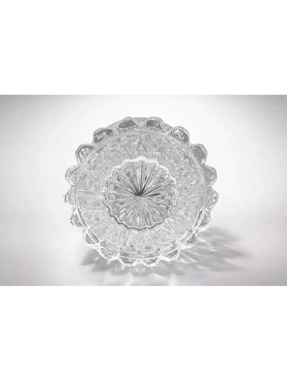 Vintage Crystal Cut Glass Vase with Floral Etching - 7.5 Inches Tall